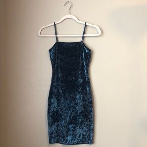 Dark Teal Velvet Bodycon Dress NWT Size Small